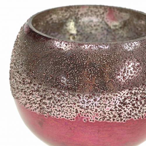 Floristik24 Lámpás üveg rózsaszín Ø8,5cm H6,5cm 4 db