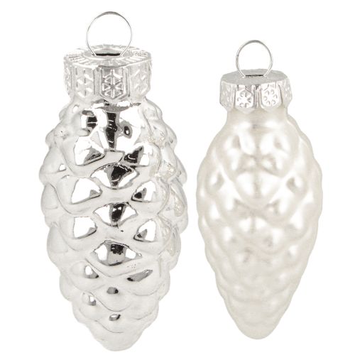 tételeket Üvegből készült ezüst tölcsérek keveréke 5cm 14 db