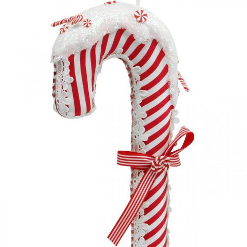 Floristik24 Candy Cane Deco nagy karácsonyi piros fehér csíkos 36cm