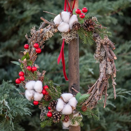 tételeket Pamutág díszítés Valódi pamut díszág 5 fej 50cm