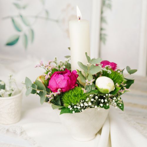 tételeket Virágcserép kerámia ültető virágserleg virágcserép fehér Ø19cm