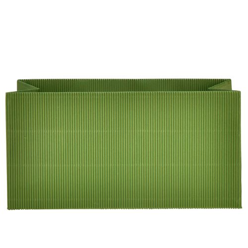 tételeket Virágültető Hosszú Bordás Zöld Olive Green 24x12cm 6 db