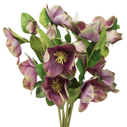 tételeket Karácsonyi Rózsa Műhórózsa Lila Virág L35cm 6 db