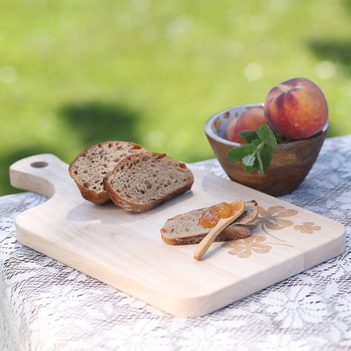 tételeket Dekoratív vágódeszka lóhere levelekkel, mangófából, 38×22 cm