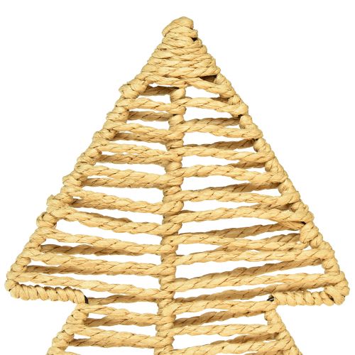 tételeket Dekoratív karácsonyfa fekete natúr fém rafia 30×11,5×60cm