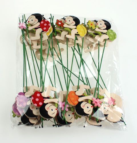 Floristik24 Fa bogár pálcán tarka, 7,5cm, 24db