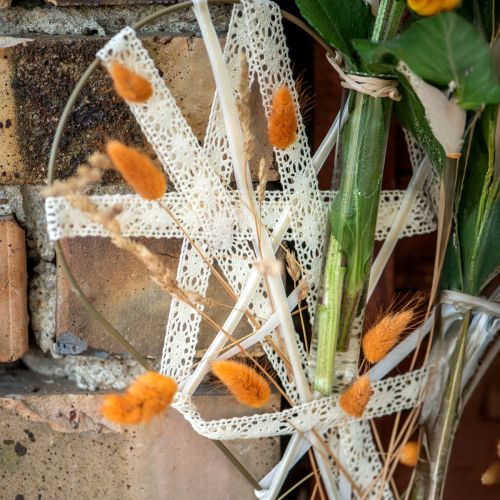 tételeket Csipkeszalag krémszínű horgolt szalag díszszalag szélessége 18mm hosszúság 20m