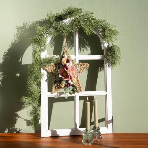 tételeket Díszablak kopott elegáns fa díszablak fehér 40×70cm