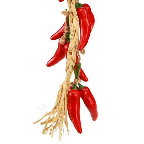 Floristik24 Dekoratív fogas nyári chili paprika piros mű L50cm