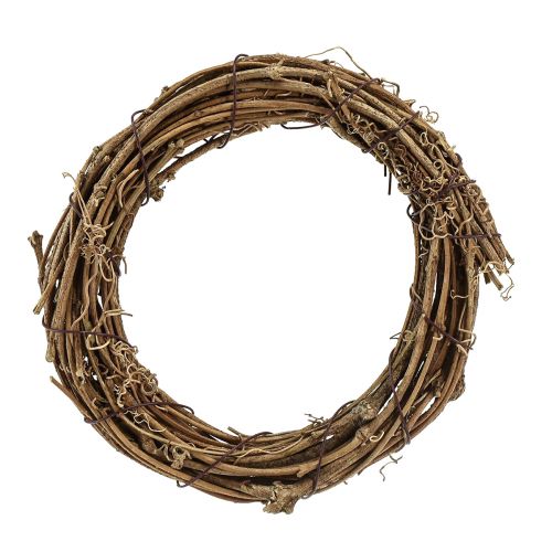 Dekoratív gyűrű mini szőlőkoszorú natúr Ø15cm 6db