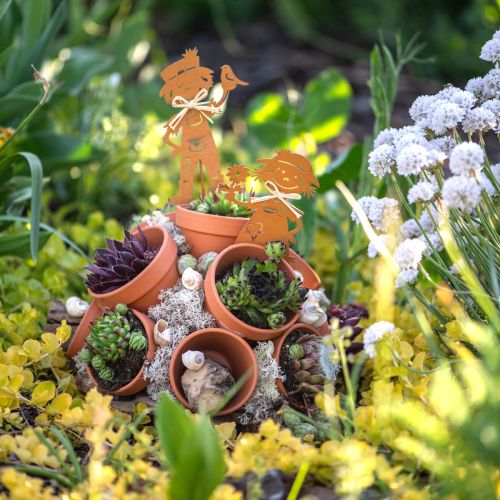 tételeket Kerti karó rozsdahatású kerti dekoráció lánynak és fiúnak 4 db