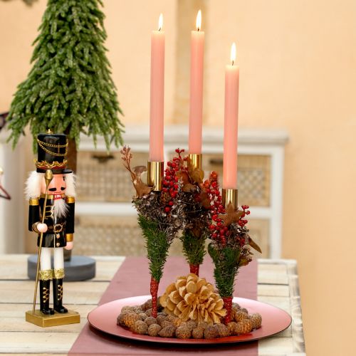 tételeket Magas, kúpos gyertyatartó, arany fém, 27,5 cm, 4 darab