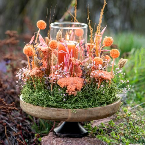 tételeket Fa tál talppal, dísztál, natúr fekete fa, Ø25cm