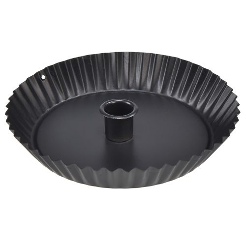 Eredeti fém gyertyatartó torta formában - fekete, Ø 18 cm 4 db - stílusos asztali dekoráció