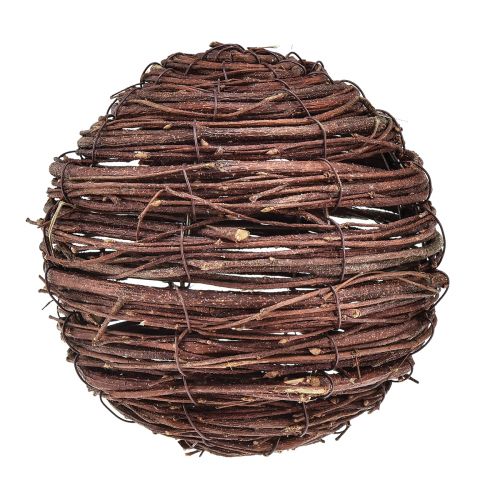 Natúr barna szőlőből készült labda díszítéshez Ø14cm H14cm