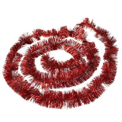 tételeket Ünnepi vörös talmi füzér 270 cm - Fényes és élénk, tökéletes karácsonyi és ünnepi dekorációhoz