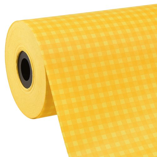 Mandzsetta papír selyempapír virágpapír sárga csekk 25cm 100m