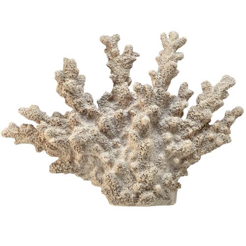 Részletes korall dekoráció polirezinből szürke színben - 26 cm - tengeri elegancia otthonába