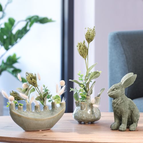 tételeket Tengeri dekorációs váza Coral Design Világoszöld Ø14,5cm H14cm