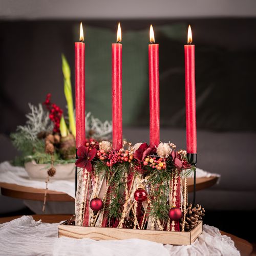 tételeket Mini karácsonyi golyók piros mix valódi üveg Ø3cm 9 db