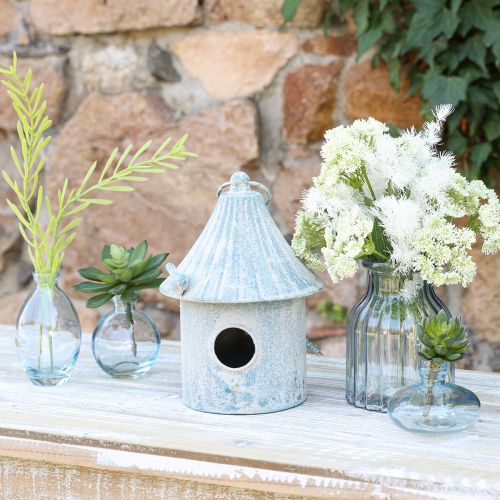 tételeket Mini vázák, hagyma alakú díszvázák, kékre színezett üvegből, M12cm, 6 db