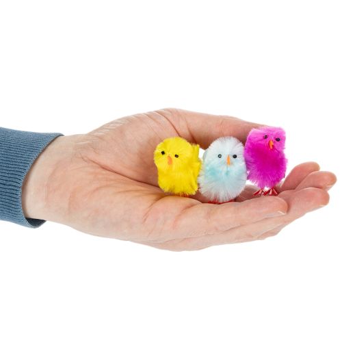 tételeket Húsvéti csibe szett vidám tavaszi dekorációkhoz és kézműveskedéshez, 4 cm, 10 darabos