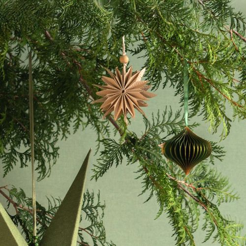 tételeket Papírcsillagok karácsonyi függődekoráció barna fehér 12 cm 6 darabos szett