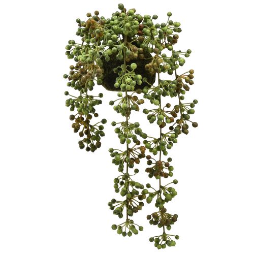Floristik24 Zöld növény mesterséges gyöngysor mohagolyóban 38cm