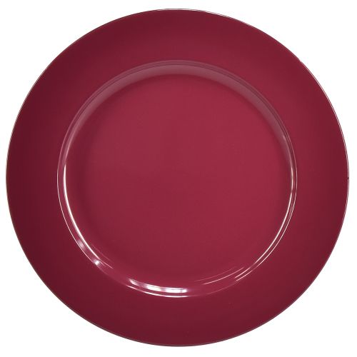 Sokoldalú sötétvörös műanyag tányérok – 28 cm, tökéletes dekorációhoz és kültéri használatra – 4 db