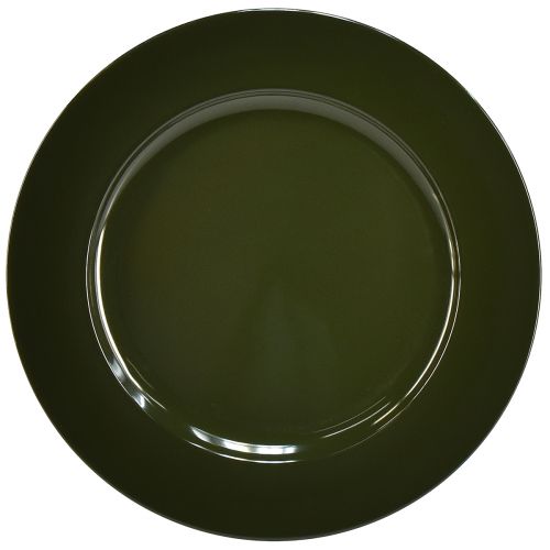 Elegáns sötétzöld műanyag tányér - 28 cm - Ideális stílusos asztalrendezéshez és dekorációhoz