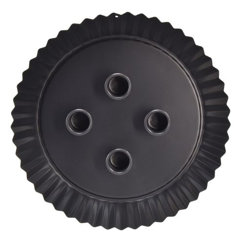 tételeket Fém torta alakú gyertyatartó – Fekete, Ø 24 cm – Elegáns asztaldísz 4 gyertyához – 2 darab