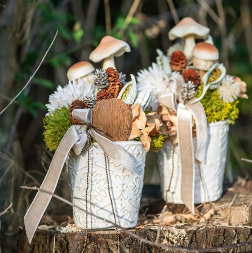 tételeket Ültető kerámia cserép fehér Ø7cm H8cm 4db