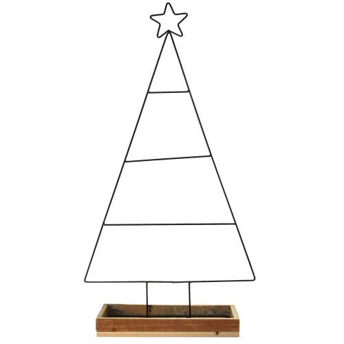 tételeket Fém karácsonyfa fa dísztálcával, 98,5cm - Modern karácsonyi dekoráció