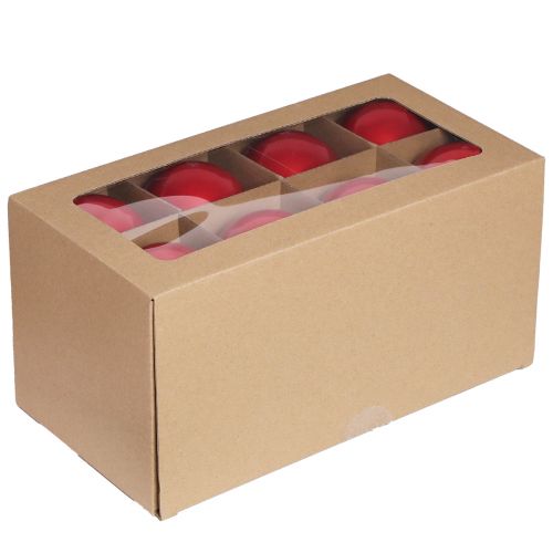 tételeket Karácsonyi labdák piros fényes üvegfa golyók Ø7,5cm 12 db