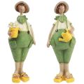 Floristik24 Dekoratív figurák kertész asztaldísz nyári zöld sárga 16,5×5,5cm 2db