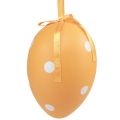 Floristik24 Húsvéti tojás függesztett műanyag tojás pöttyökkel 8x11,5cm 6db