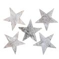 Floristik24 Nyírfa csillag mosott fehér 6,5cm 36db