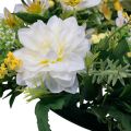 Floristik24 Ajtókoszorú faldísz virágok dáliák banksia fehér Ø35cm