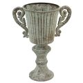 Floristik24 Dekoratív csésze Kehely Fém Antik Barna Fehér Ø12cm H26cm