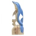 Floristik24 Delfin figura tengeri fa dekoráció, kézzel faragott kék H59cm