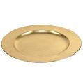 Floristik24 Műanyag tányér Ø33cm arany, aranylevél hatású