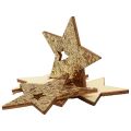 Floristik24 Szórt dekoráció Karácsonyi fa csillagok natúr arany csillám 5cm 72db