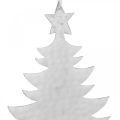 Floristik24 Karácsonyfa medál, Adventi dekoráció, karácsonyi fém dekoráció, ezüst 20,5×15,5cm