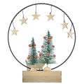 Floristik24 Dekoratív gyűrű fa fém karácsony kutyával Ø21cm H25cm