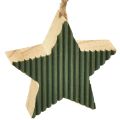 Floristik24 Karácsonyfa fa medál szett, szív-fa-csillag, menta-zöld-fehér, 4,5 cm, 9 db - Karácsonyi dekoráció