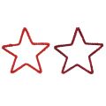 Floristik24 Adventi koszorú csillagok Karácsonyi dekoráció juta piros 15cm 8db