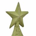 Floristik24 Karácsonyfa fém fa csillagok ezüst zöld H46,5cm